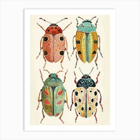 Colourful Insect Illustration June Bug 8 Art Print