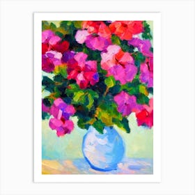 Petunia Floral Abstract Block Colour 2 Flower Art Print