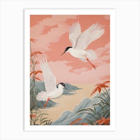 Vintage Japanese Inspired Bird Print Common Tern 3 Art Print