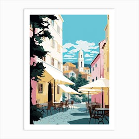 Dubrovnik, Croatia, Flat Pastels Tones Illustration 2 Art Print