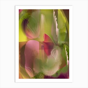 Abstract Garden Purple Green Art Print