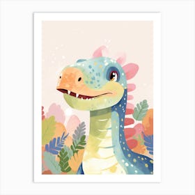 Colourful Dinosaur Ouranosaurus 1 Art Print