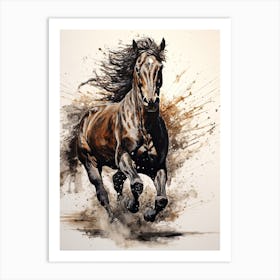 A Horse Painting In The Style Of Spattering 4 Art Print