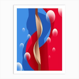 Blue And Red Spiral 2 Art Print