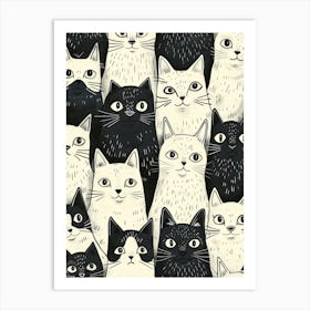 Perfectly Repeatable Artwork With Cute Cat Faces 44 Art Print