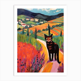 Painting Of A Cat In Tuscany Italy 4 Art Print