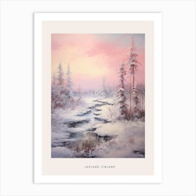 Dreamy Winter Painting Poster Lapland Finland 4 Art Print