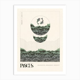 Pisces Star Sign Zodiac Art Art Print