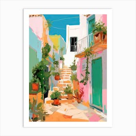 Puglia Italy Green Doors Travel Housewarming Painting Art Print