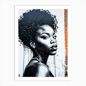 Graffiti Mural Of Beautiful Black Woman 282 Art Print