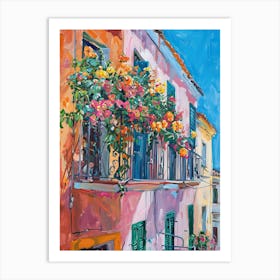 Balcony Painting In Malaga 2 Art Print