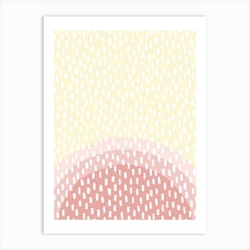 Mono White And Pinks Art Print