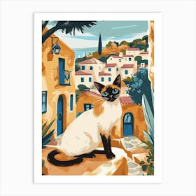 Tonkinese Cat Storybook Illustration 4 Art Print