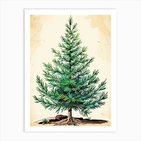 Hemlock Tree Storybook Illustration 2 Art Print