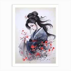 Japanese Calligraphy Illustration 8 Art Print