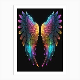 Neon Angel Wings 20 Art Print