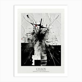 Chaos Abstract Black And White 10 Poster Art Print