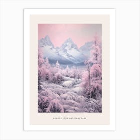 Dreamy Winter National Park Poster  Grand Teton National Park United States 2 Art Print