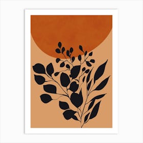 Nature Colored Mid Centuries Floral 1 Art Print