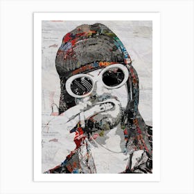 Kurt Cobain Nirvana Collage Print Art Print