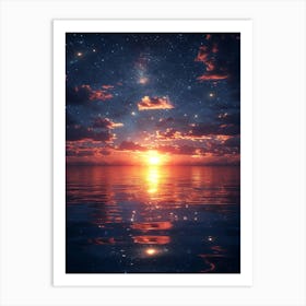 Sunset Over The Sea 1 Art Print