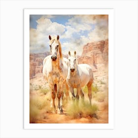 Horses Painting In Namibrand Nature Reserve, Namibia 3 Art Print
