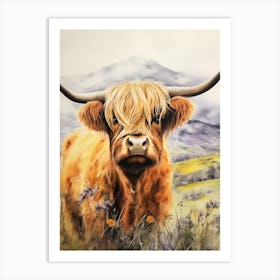 Warm Tones Highland Cow 3 Art Print