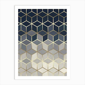 Geometry with golden lines 9 Art Print