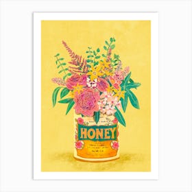 Flowers In A Honey Can Art Print