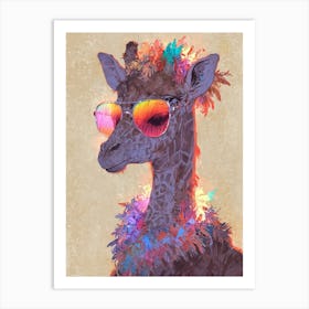 Giraffe With Sunglasses 2 Art Print