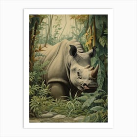 Rhino Deep In The Nature 7 Art Print