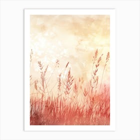 Watercolor Of A Field 6 Art Print