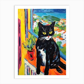 Painting Of A Cat In Cannes France 3 Art Print