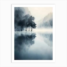 Misty Lake 3 Art Print