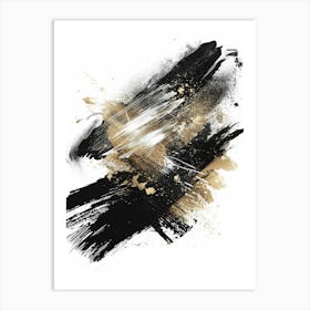 Abstract Black And Gold Painting 25 Art Print