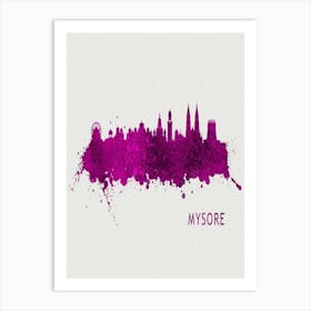 Mysore India City Purple Art Print