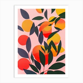 Grapefruit Tree Colourful Illustration Plant Art Print