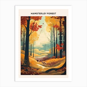 Hamsterley Forest Midcentury Travel Poster Art Print