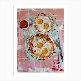 Pink Breakfast Food Shakshuka 3 Art Print