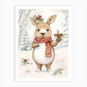 Bunny In The Snow Art Print