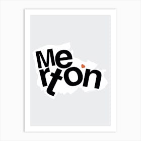 Merton Type Map Art Print