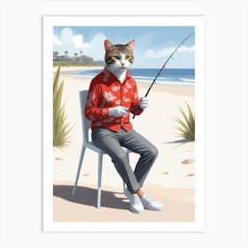 Fishing Cat Art Print