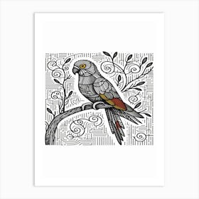 Apollo Parrot On A Branch Art Print