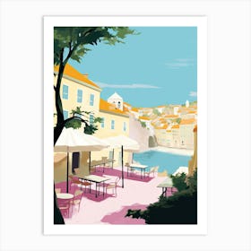 Dubrovnik, Croatia, Flat Pastels Tones Illustration 3 Art Print