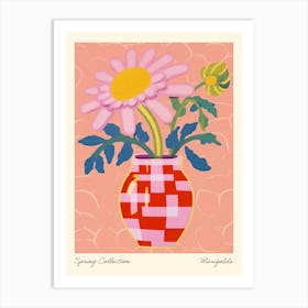 Spring Collection Marigolds Flower Vase 4 Art Print