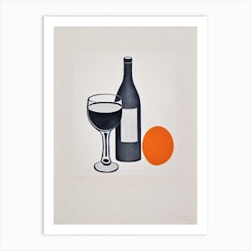 French75 Picasso Line Drawing Cocktail Poster Art Print
