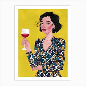 Woman Holding Wine Glass Art Print