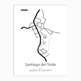 Santiago De Cuba,Cuba Minimalist Map Art Print