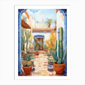 Courtyard With Cactus Art Print