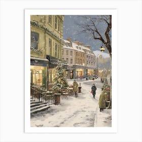 Vintage Winter Illustration Nottingham United Kingdom 1 Art Print